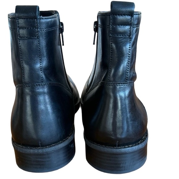 Johnston & Murphy Men's Black Leather Ankle Boots 11M Sheepskin Zip - Picture 3 of 8